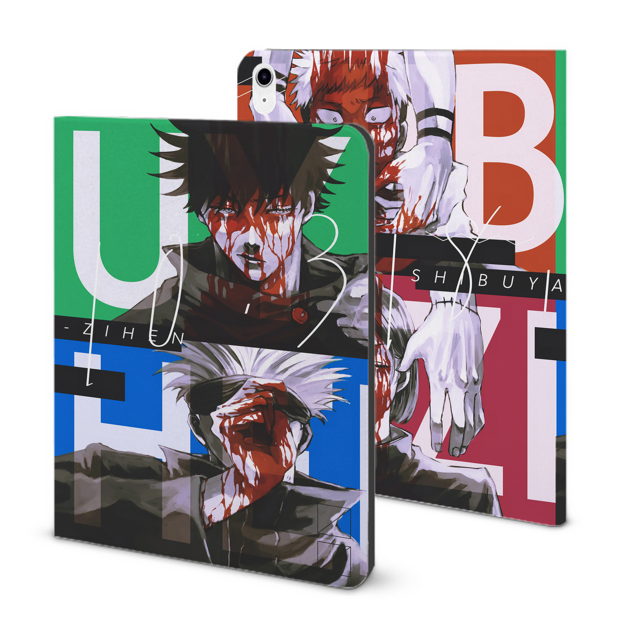 （画像用） 呪術廻戦 Jujutsu Kaisen IPad ケース ブック型 PUレザー TPU 耐衝撃 軽量 薄型 ペン収納なし 全面保護 IPad 各モデル対応